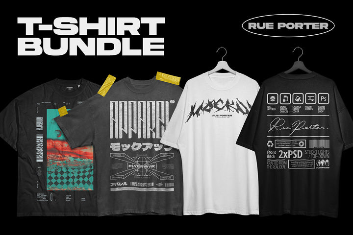 Rue Porter T-shirt Mockup - Bundle