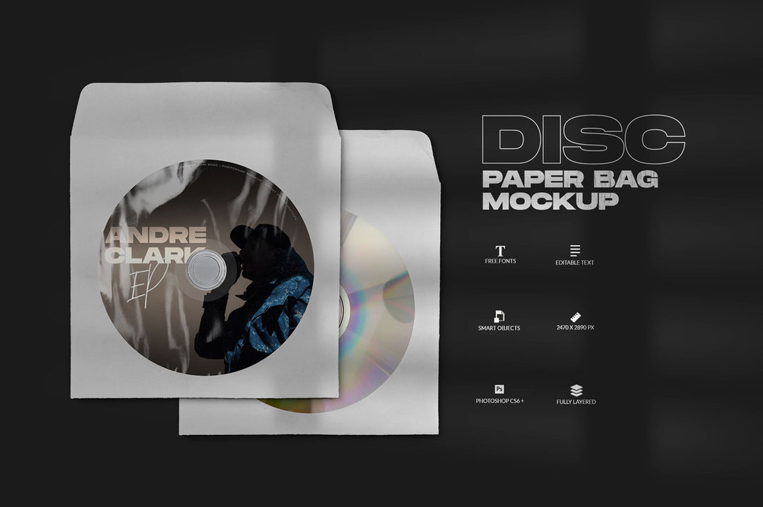 Disc Paper Bag Mockup