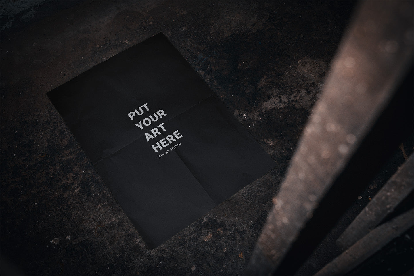 Basement A2 Poster Mockup - Floor Folds