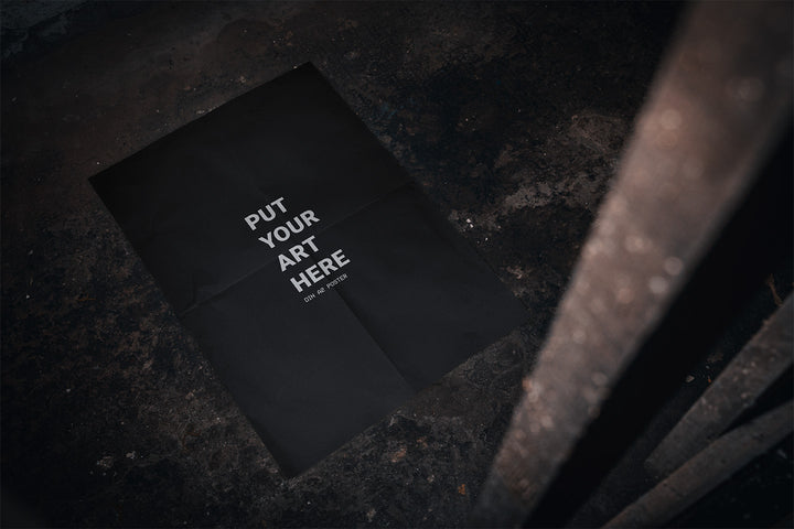 Basement A2 Poster Mockup - Floor Folds