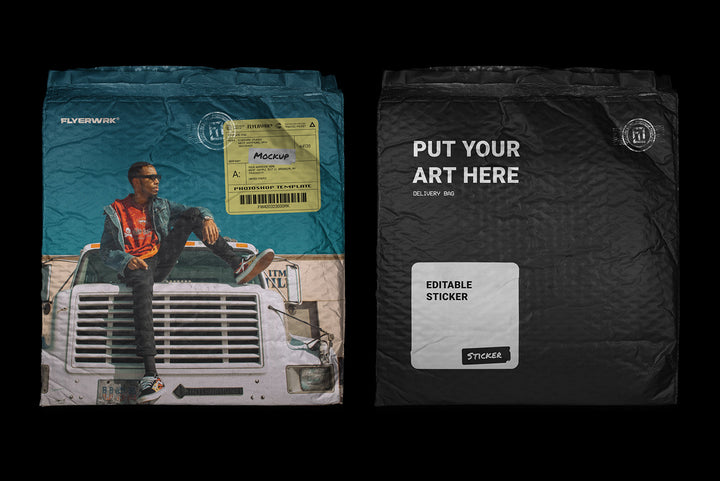 Crinkled Bubble Mailer Mockup