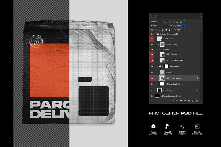 Crinkled Bubble Mailer Mockup