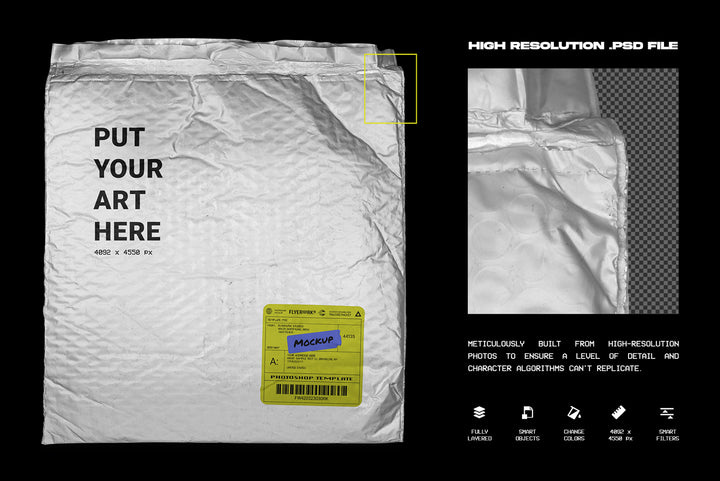 Crinkled Bubble Mailer Mockup
