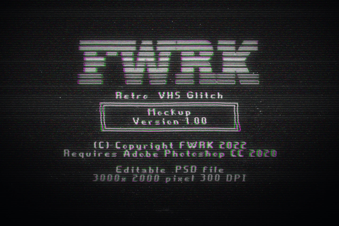 VHS Glitch Mockup