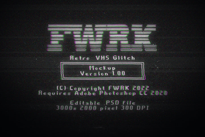 VHS Glitch Mockup