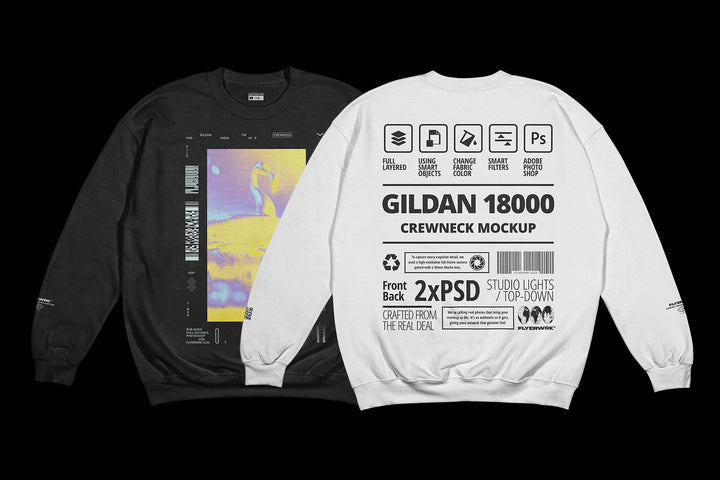 Gildan 18000 Crewneck Mockup - Flat