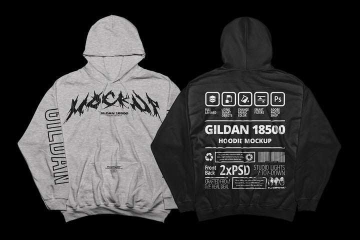 Gildan 18500 Hoodie Mockup - Folded arms