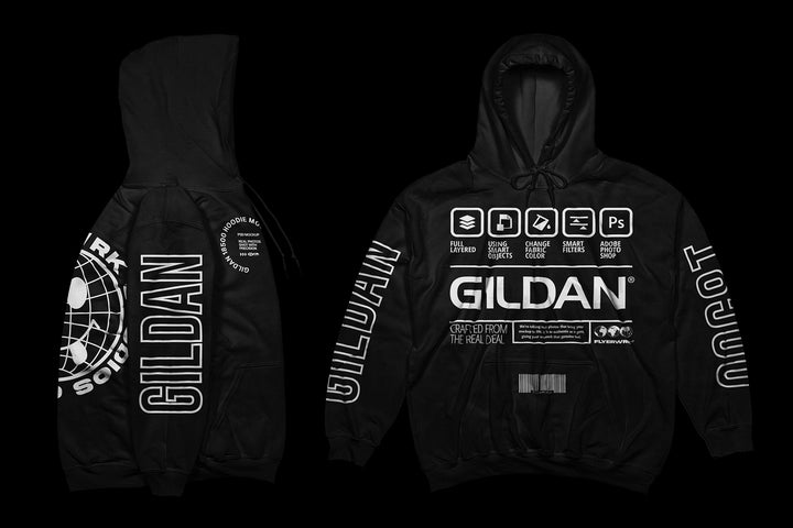 Gildan 18500 Hoodie Mockup - Front + side