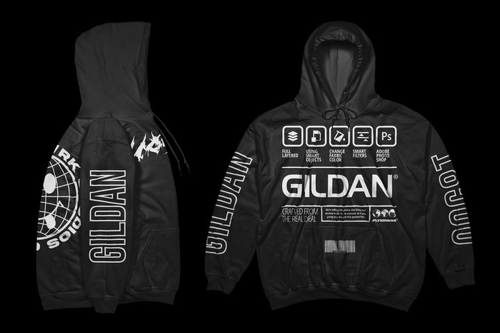 Gildan 18500 Hoodie Mockup - Front + side
