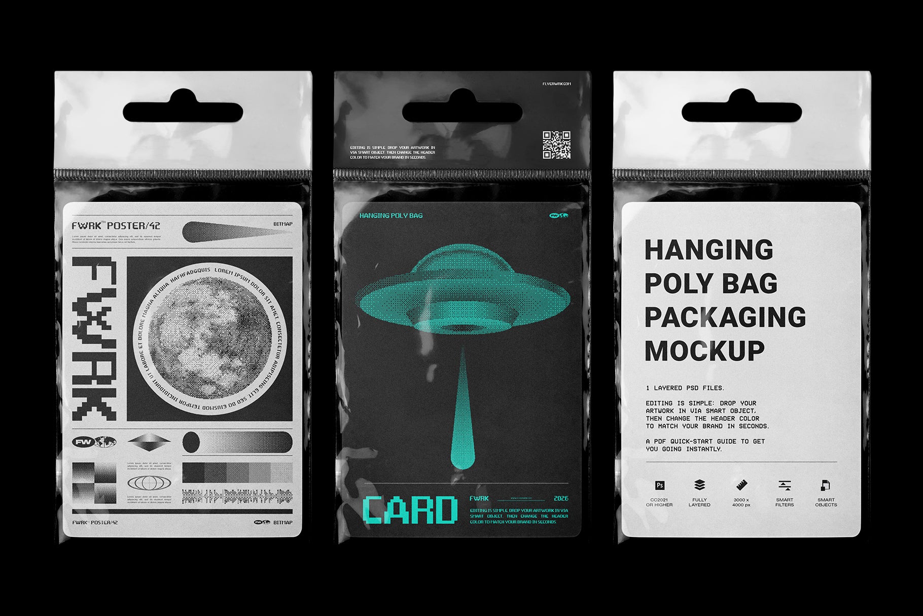 Hanging Poly Bag Mockup