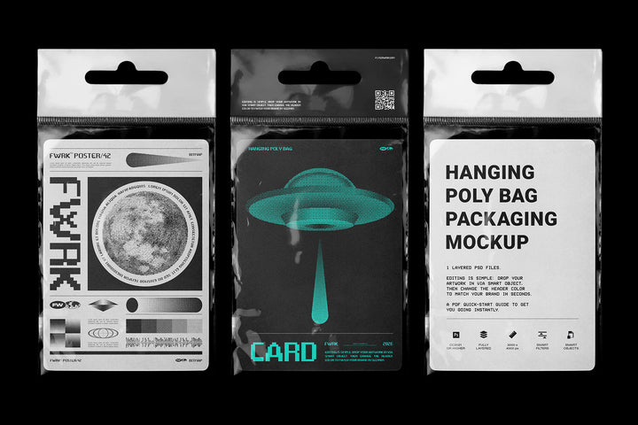 Hanging Poly Bag Mockup