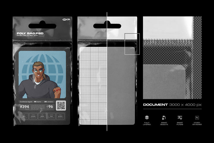 Hanging Poly Bag Mockup