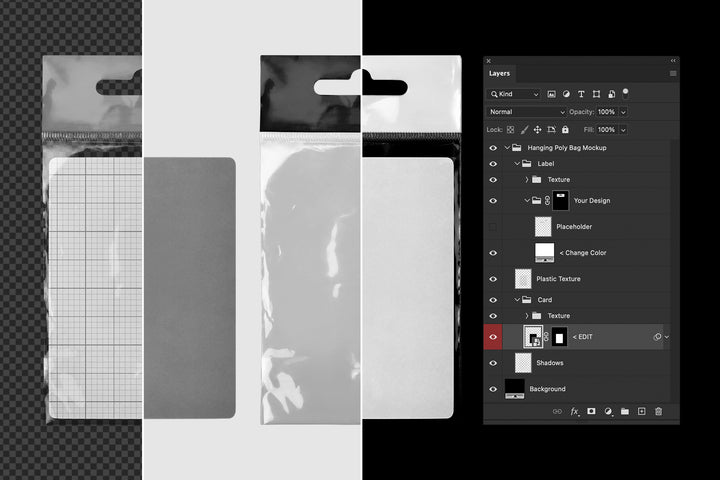 Hanging Poly Bag Mockup