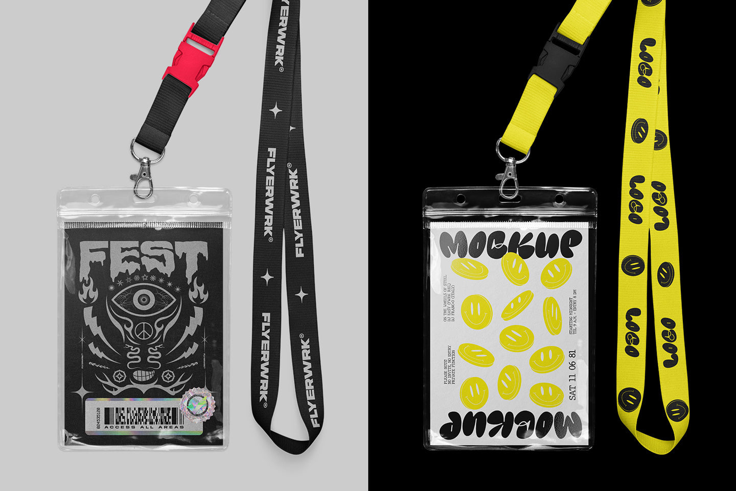Authentic Lanyard & ID Badge Mockup