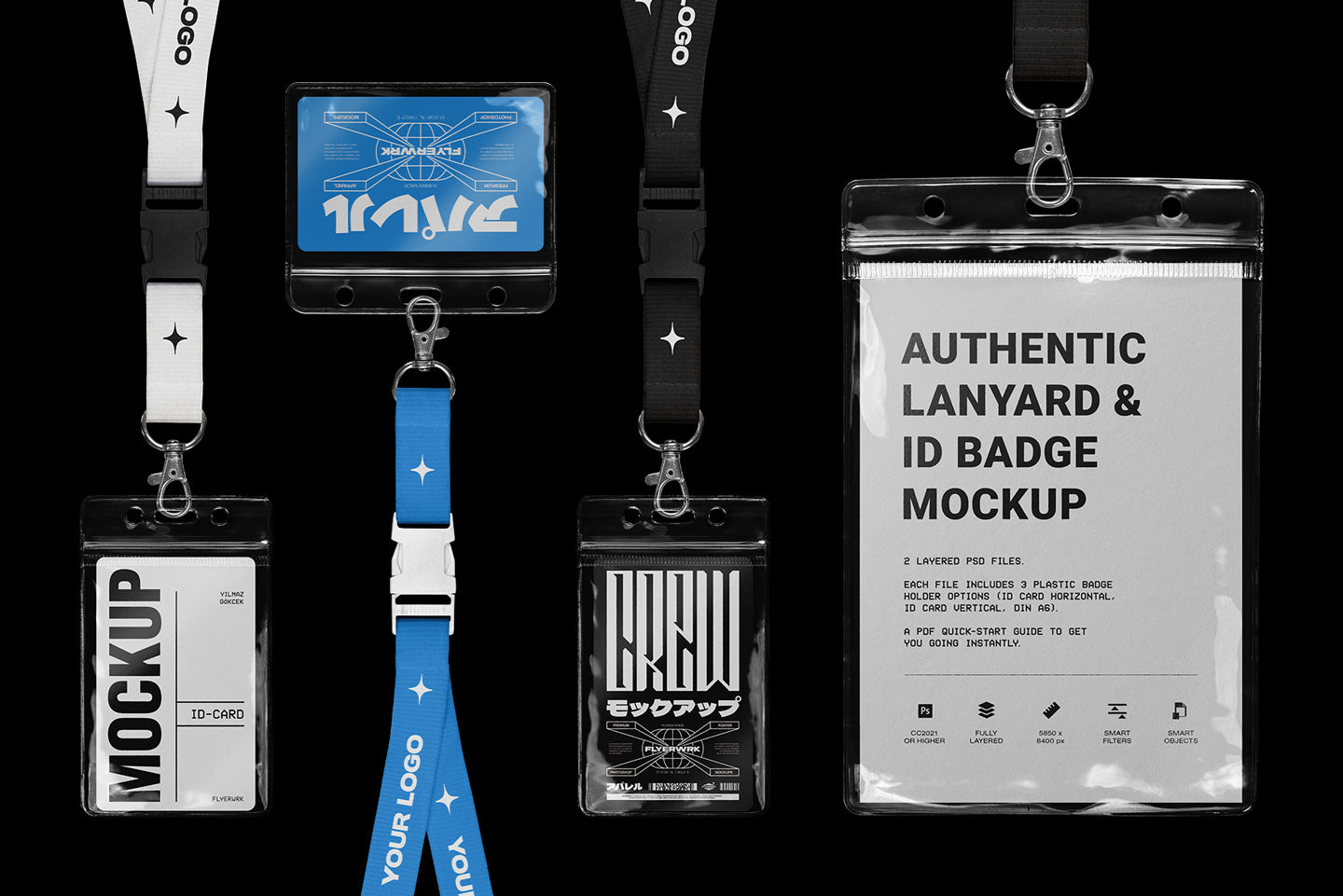 Authentic Lanyard & ID Badge Mockup