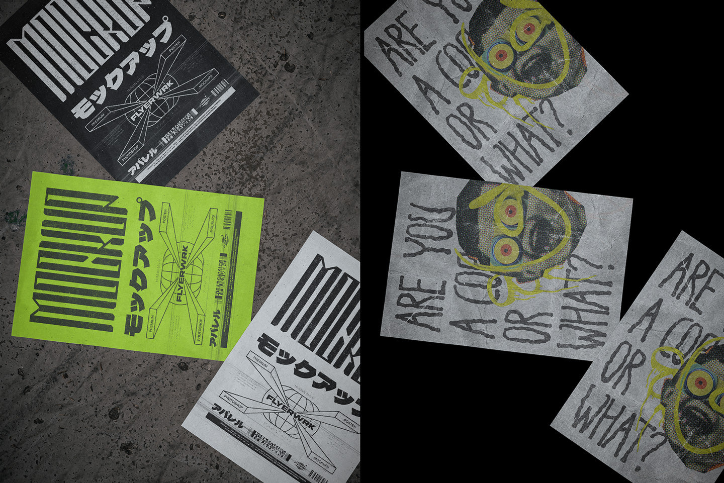 Outdoor A4 Poster Mockup - Floor Loose