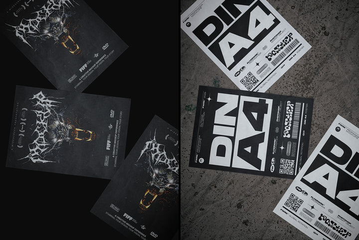 Outdoor A4 Poster Mockup - Floor Loose