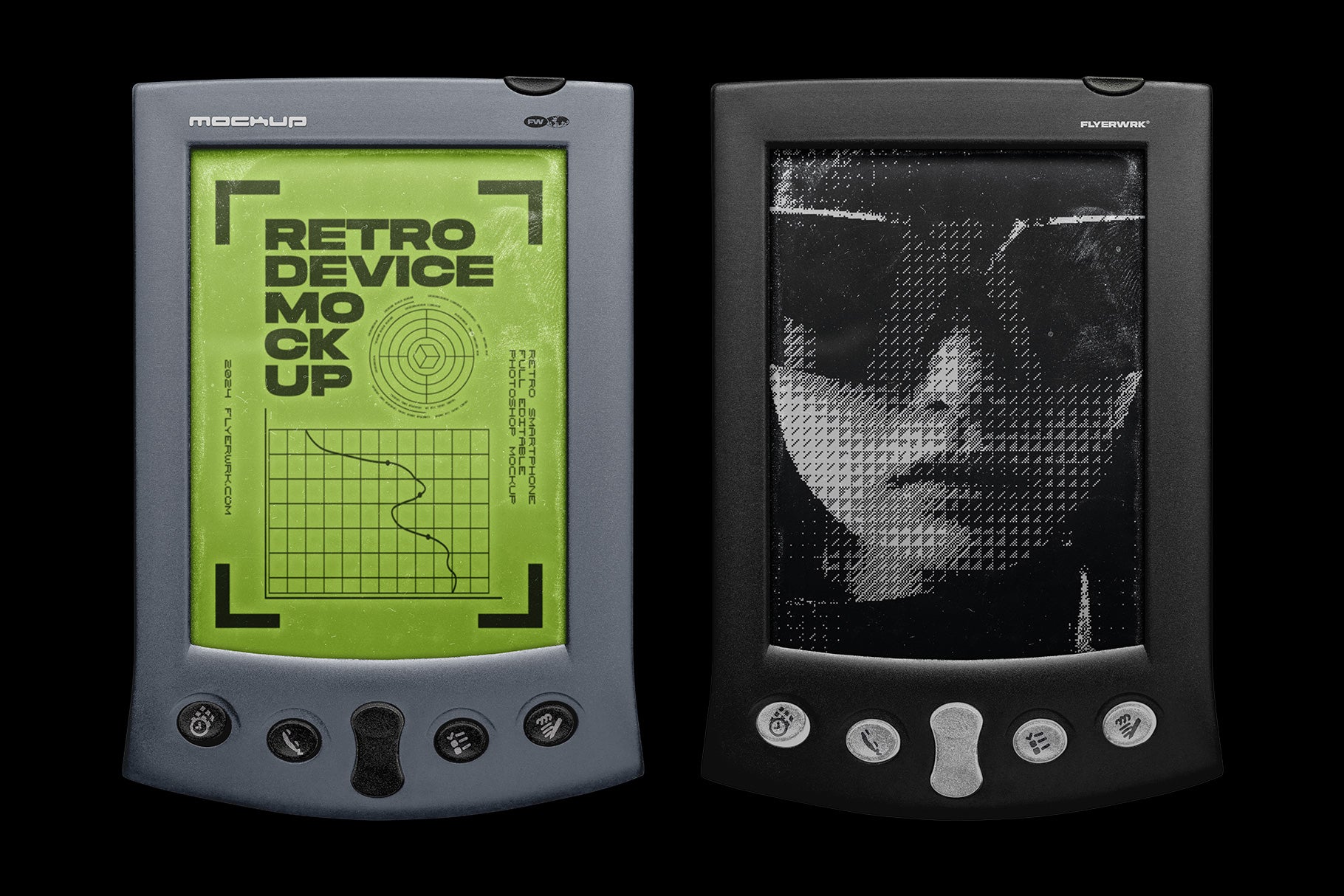 Retro Mobile Smart Device Mockup Bundle