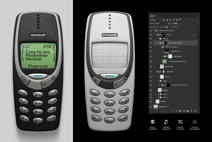 Retro Mobile Smart Device Mockup Bundle