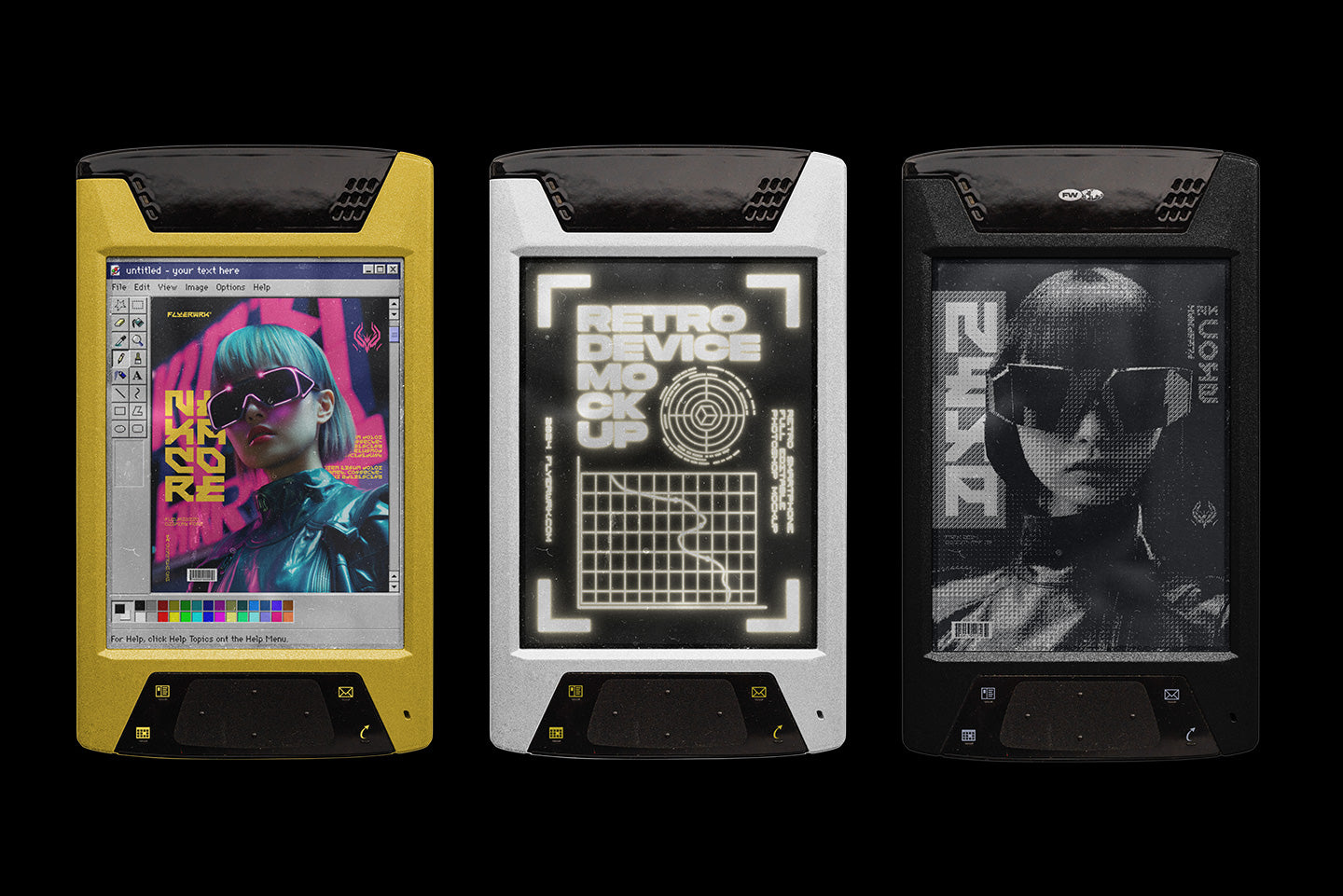 Retro Mobile Smart Device Mockup Bundle