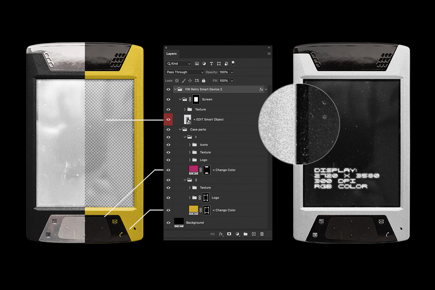 Retro Mobile Smart Device Mockup Bundle