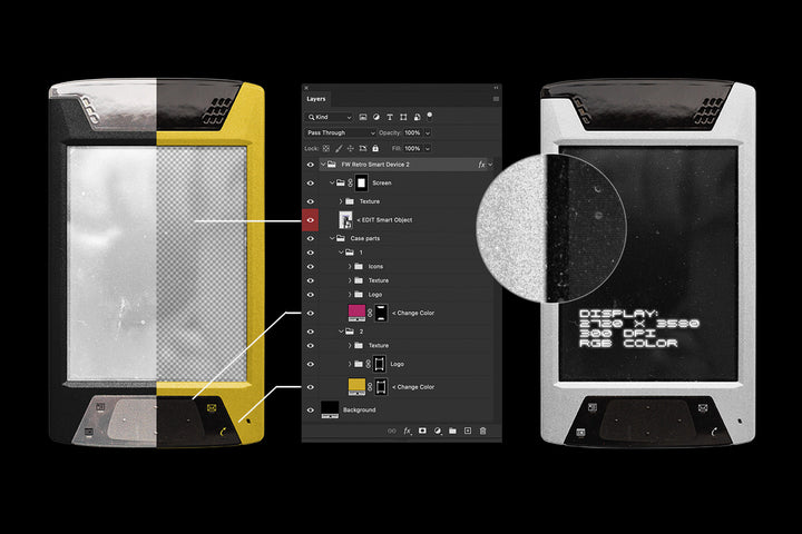 Retro Mobile Smart Device Mockup Bundle