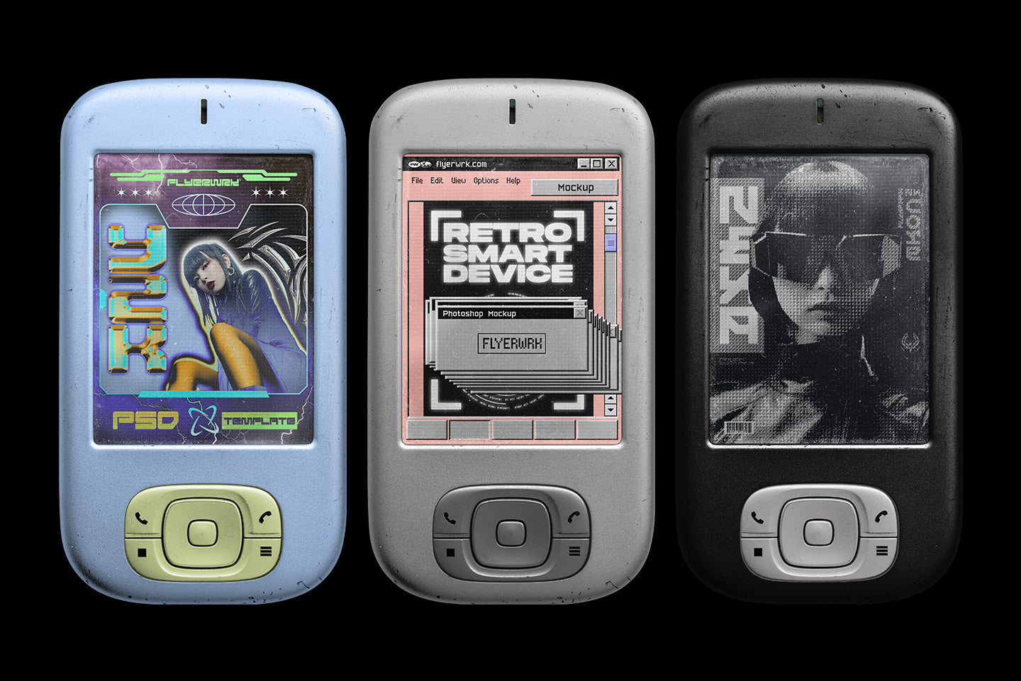 Retro Mobile Smart Device Mockup Bundle