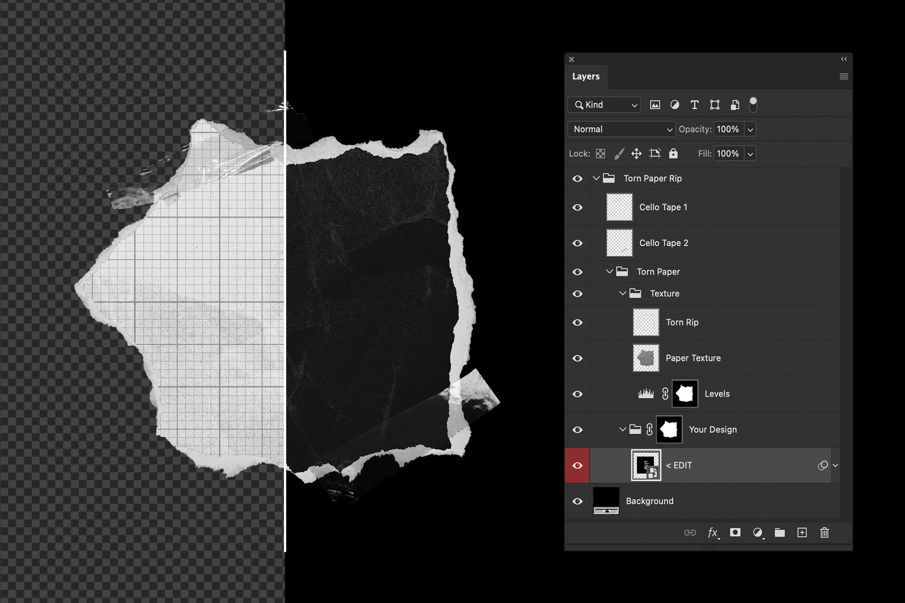 Ripped Paper Scrap Mockup