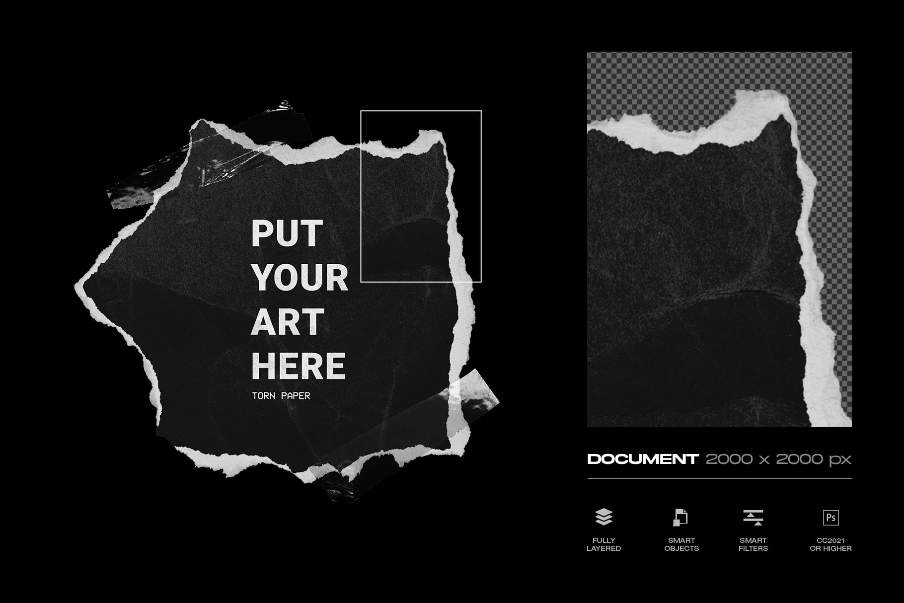 Ripped Paper Scrap Mockup