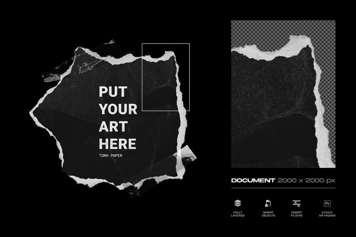 Ripped Paper Scrap Mockup