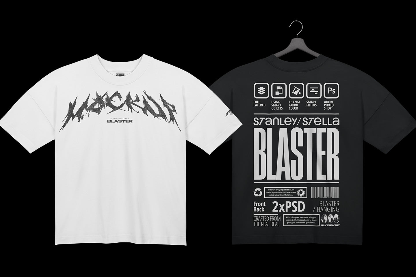 Stanley Stella Blaster T-shirt Mockup - Hanging