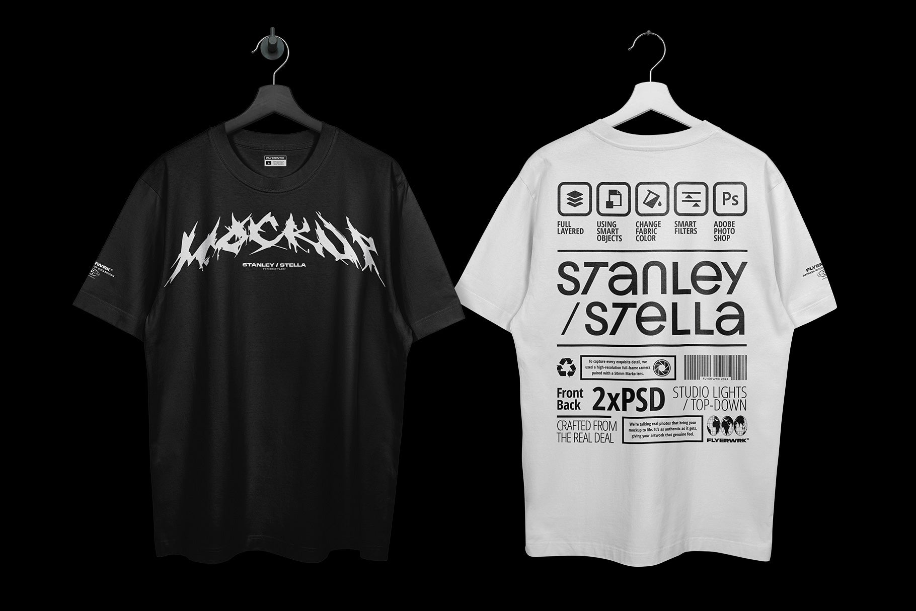 Stanley Stella T-shirt Mockup - Hanging