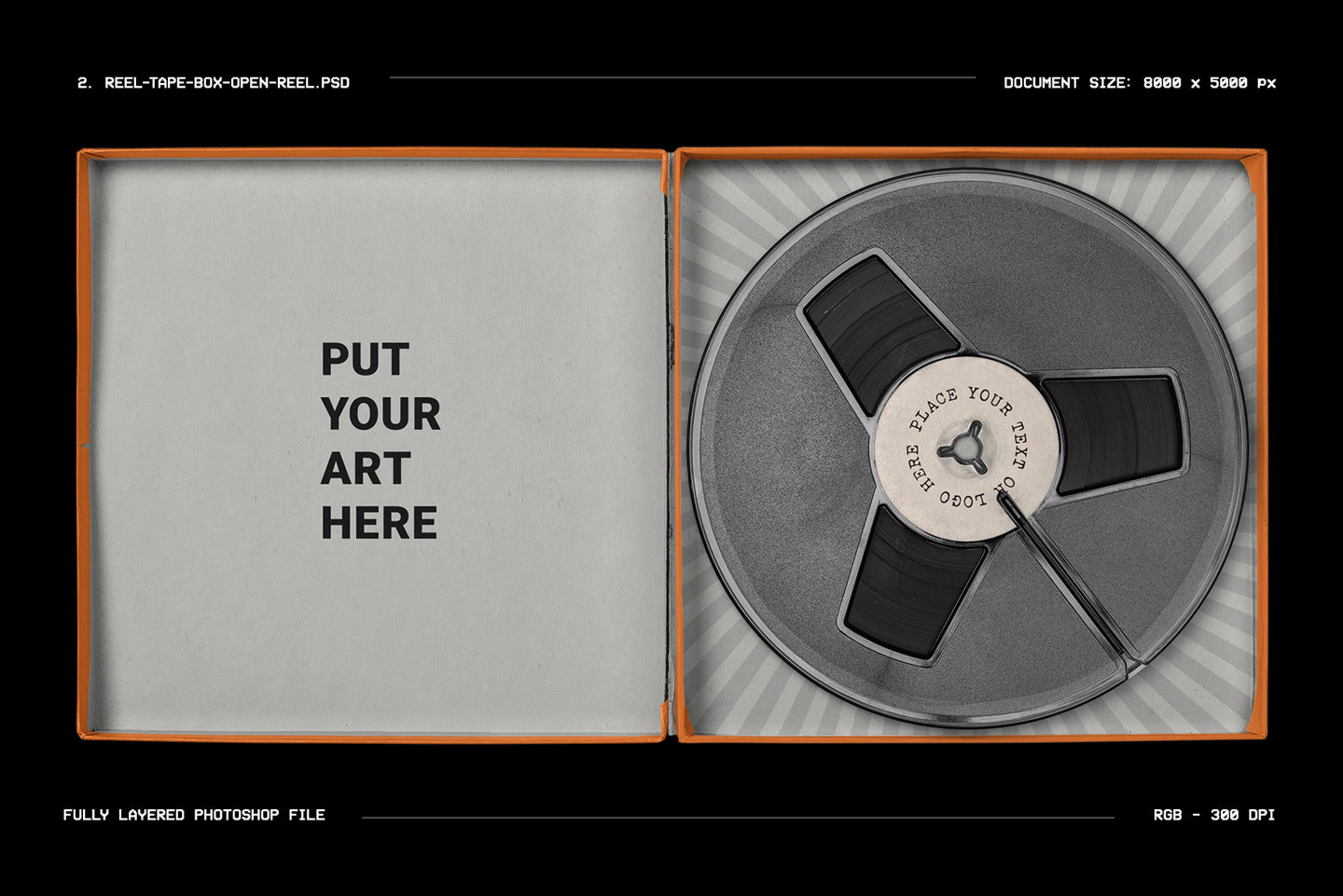 Vintage Reel Tape Box Mockup Kit