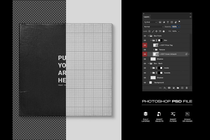 Vintage Reel Tape Box Mockup Kit