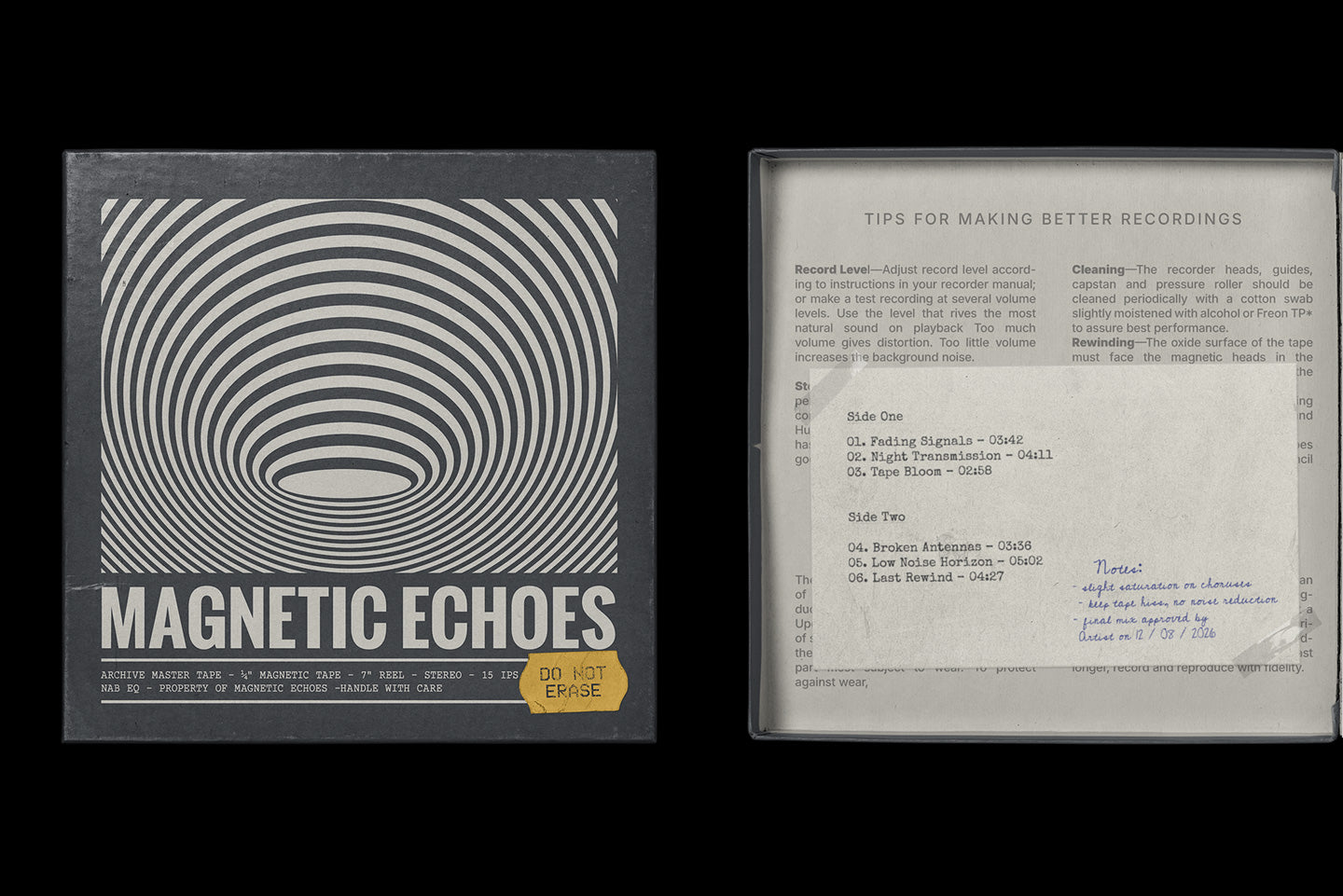 Vintage Reel Tape Box Mockup Kit