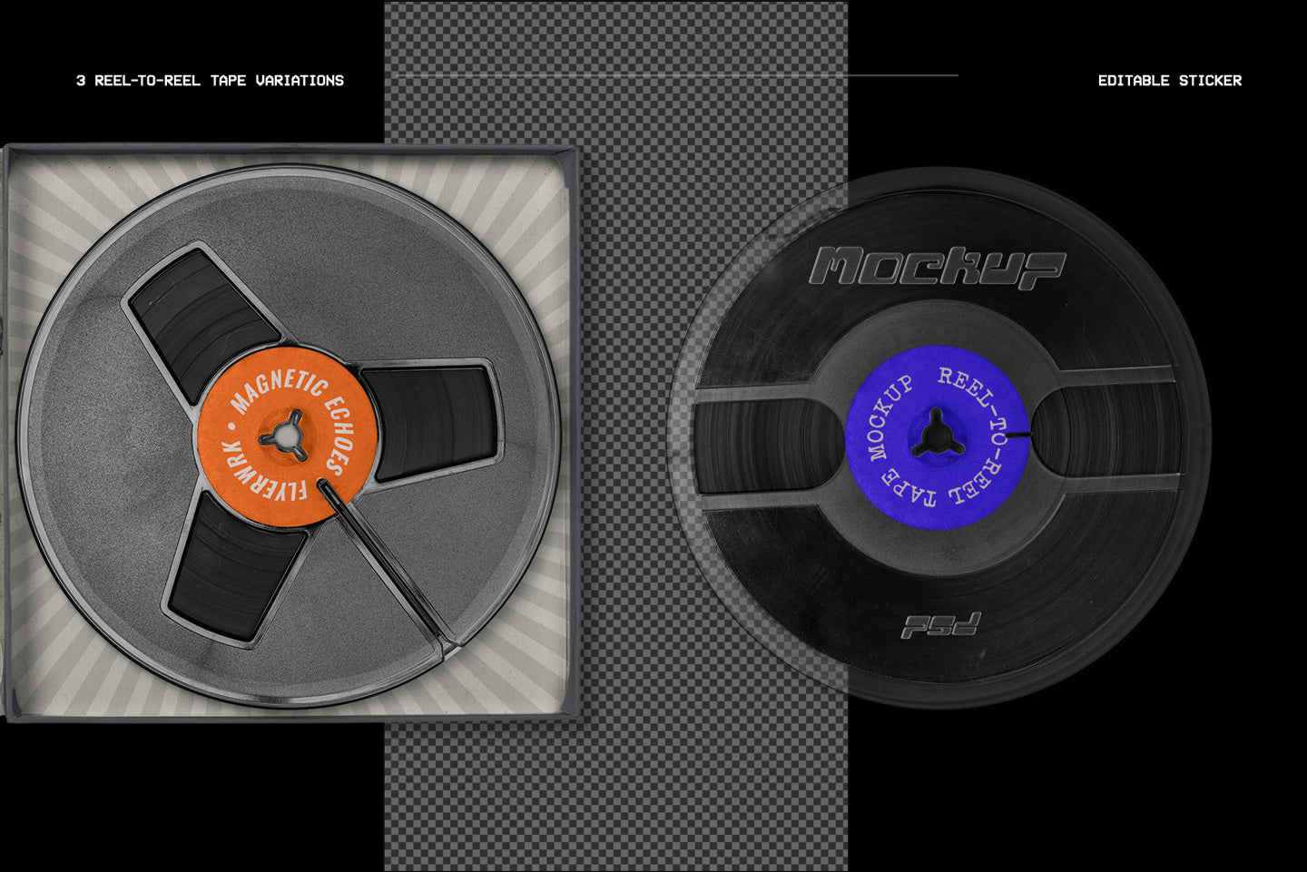 Vintage Reel Tape Box Mockup Kit