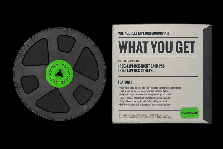 Vintage Reel Tape Box Mockup Kit