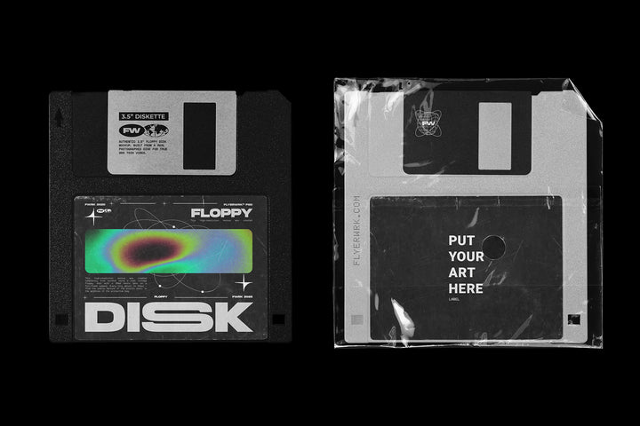 Vintage Floppy Disk Mockup