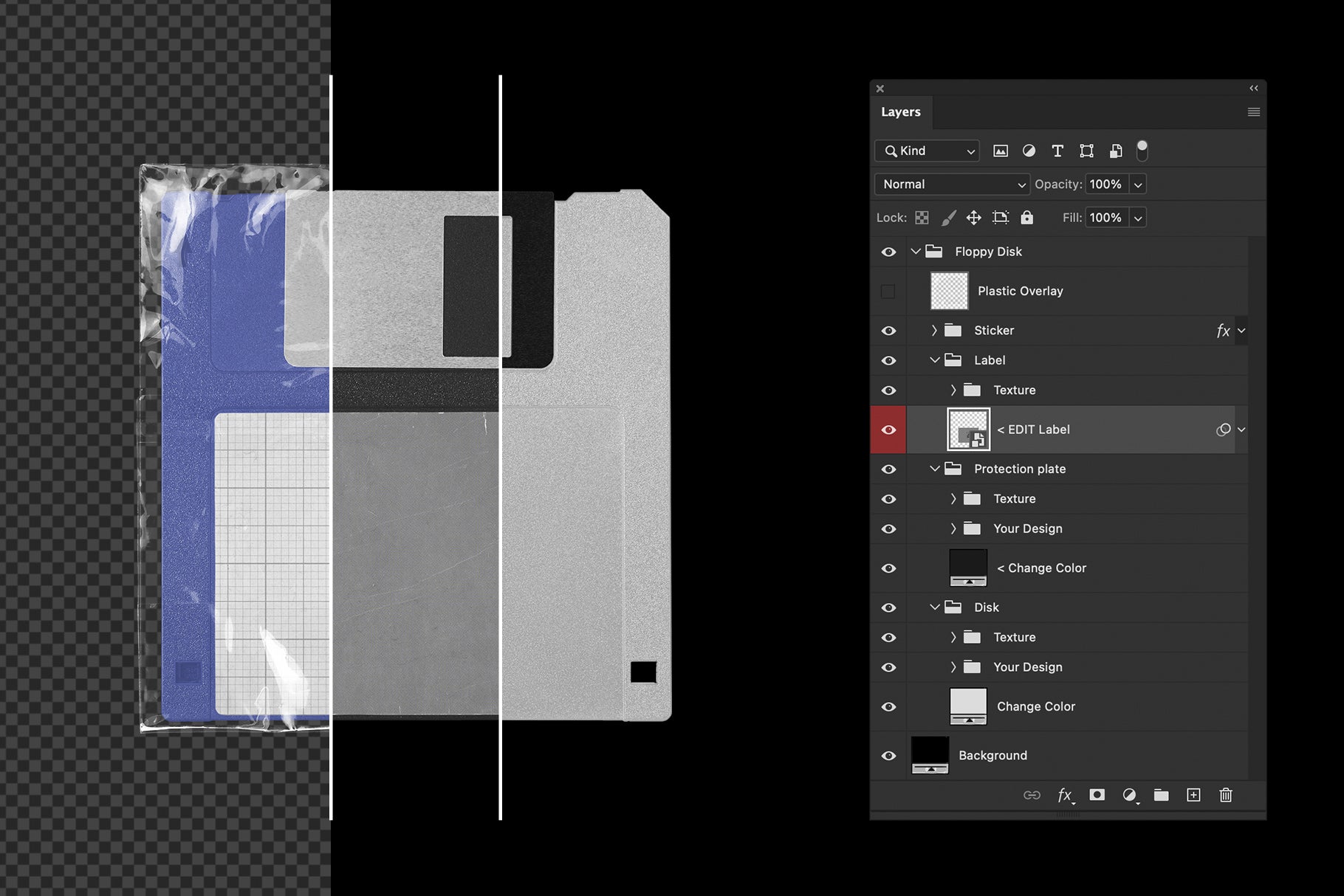 Vintage Floppy Disk Mockup