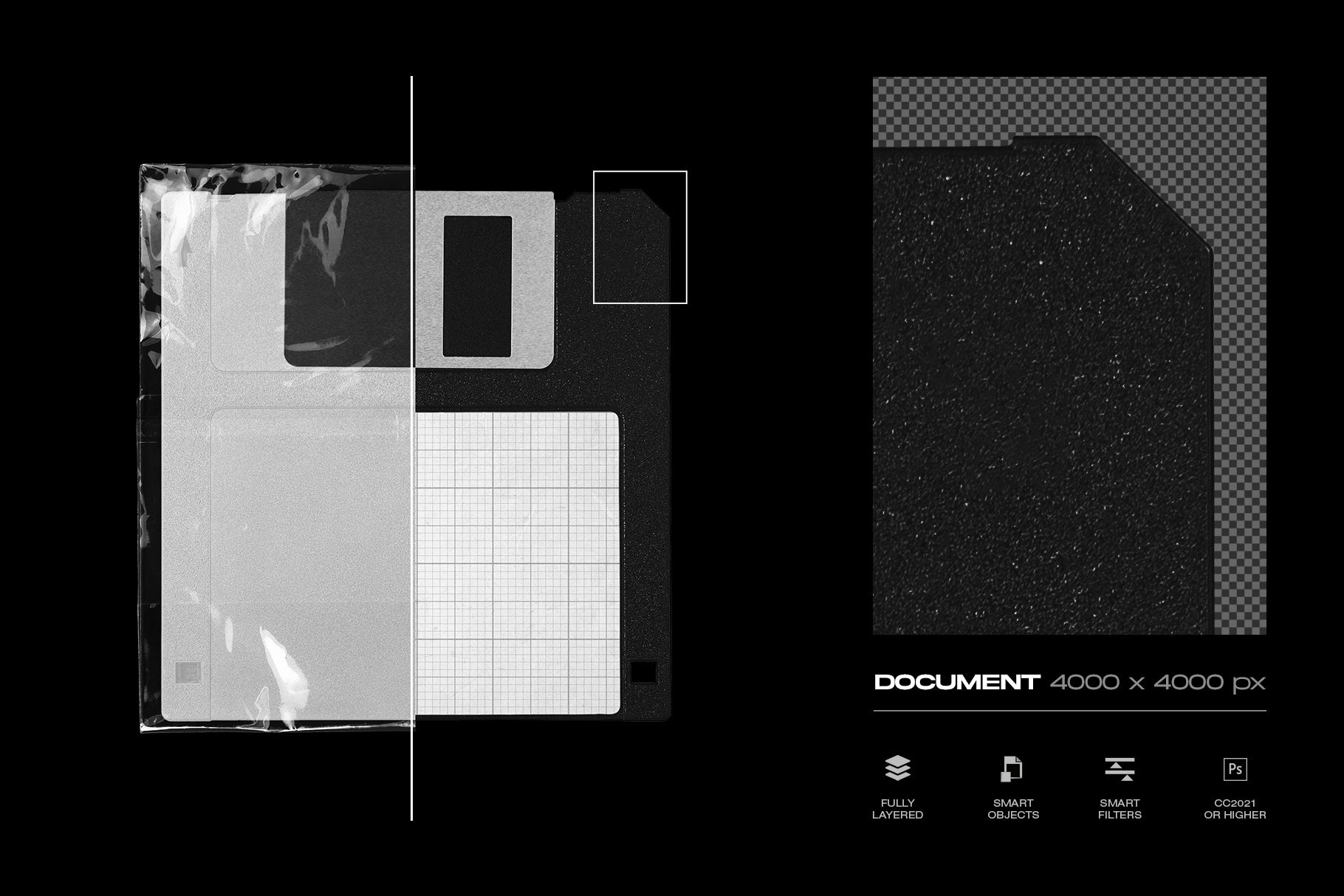 Vintage Floppy Disk Mockup