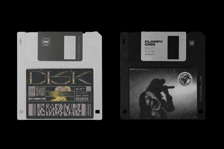 Vintage Floppy Disk Mockup