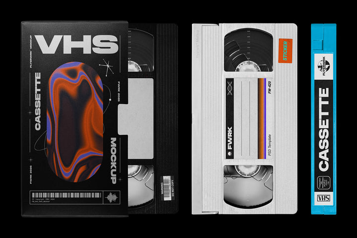 Vintage VHS Cassette Mockup