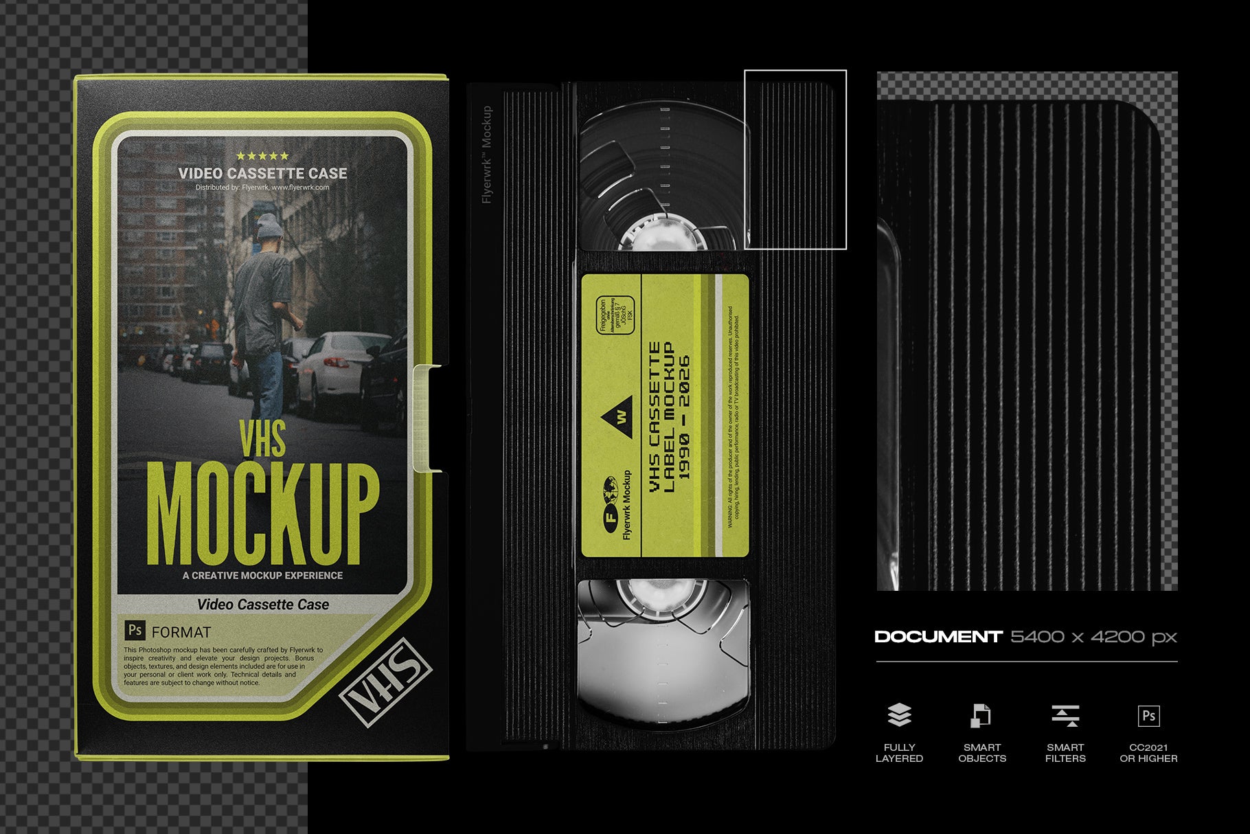 Vintage VHS Cassette Mockup