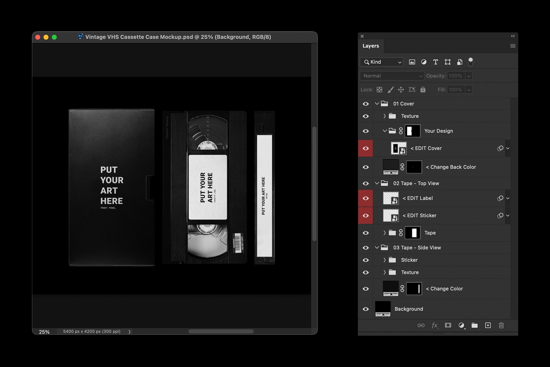 Vintage VHS Cassette Mockup