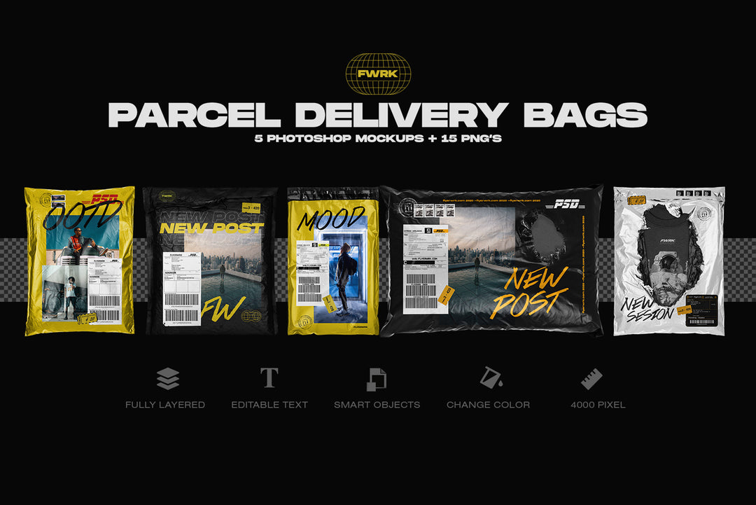 Parcel Delivery Bag Mockups