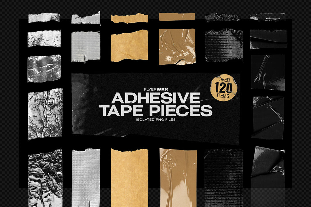 Isolated Adhesive Tape pieces